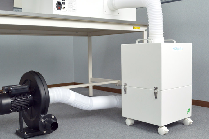 レーザー加工機専用小型集塵脱臭機『MIRUKU』 | 3DP id.arts