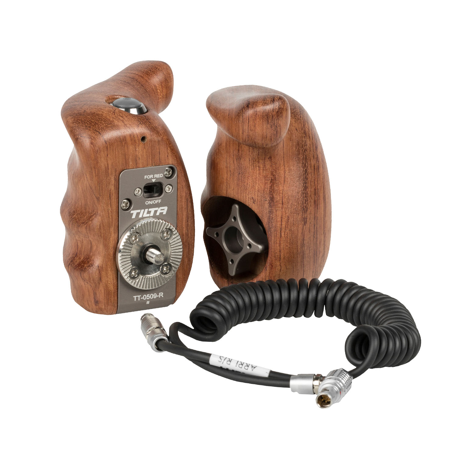 Wooden Handle Grip Set with Record Start/Stop Remote Trigger