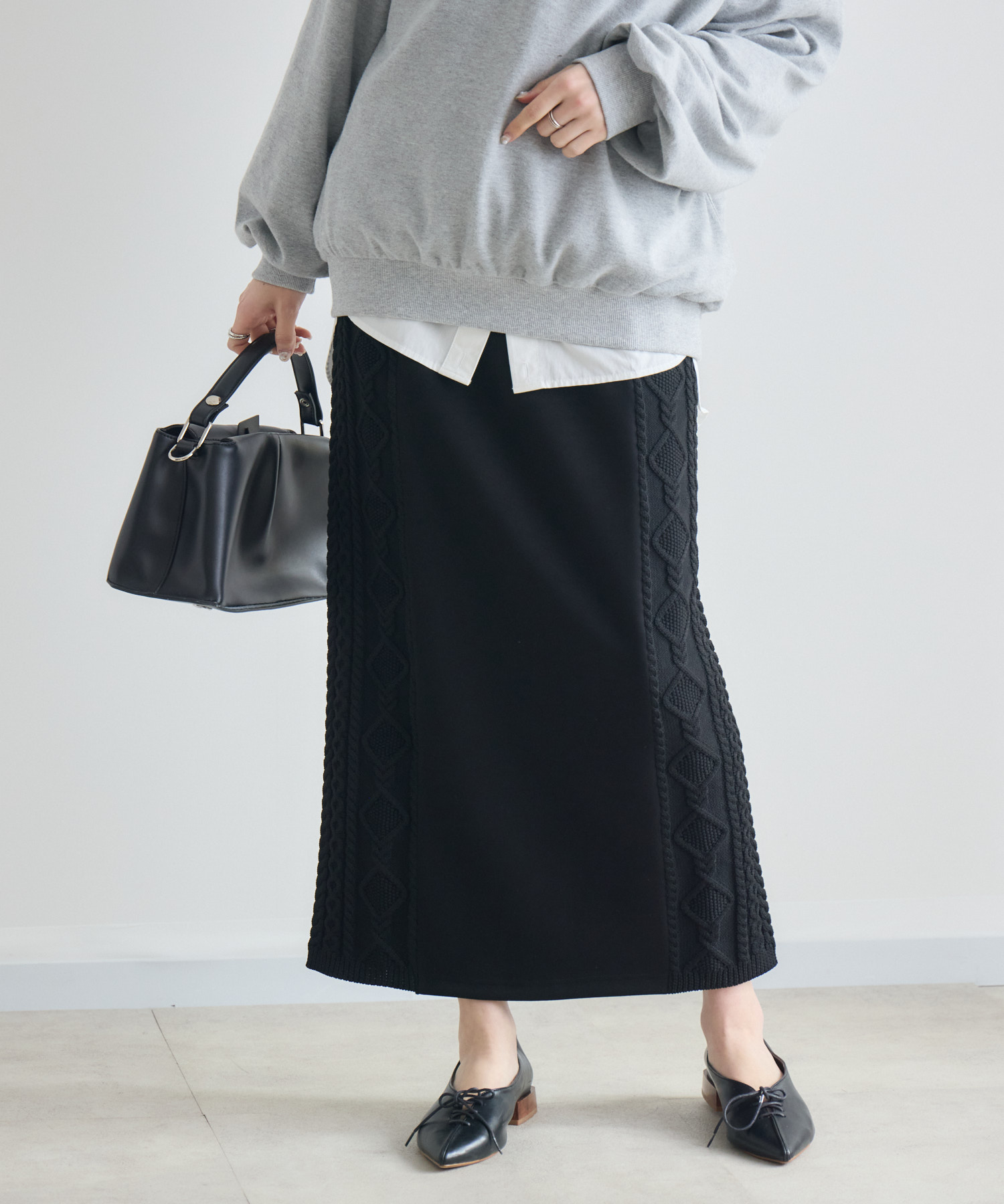 サイドケーブル編みスカート | IKG crossing