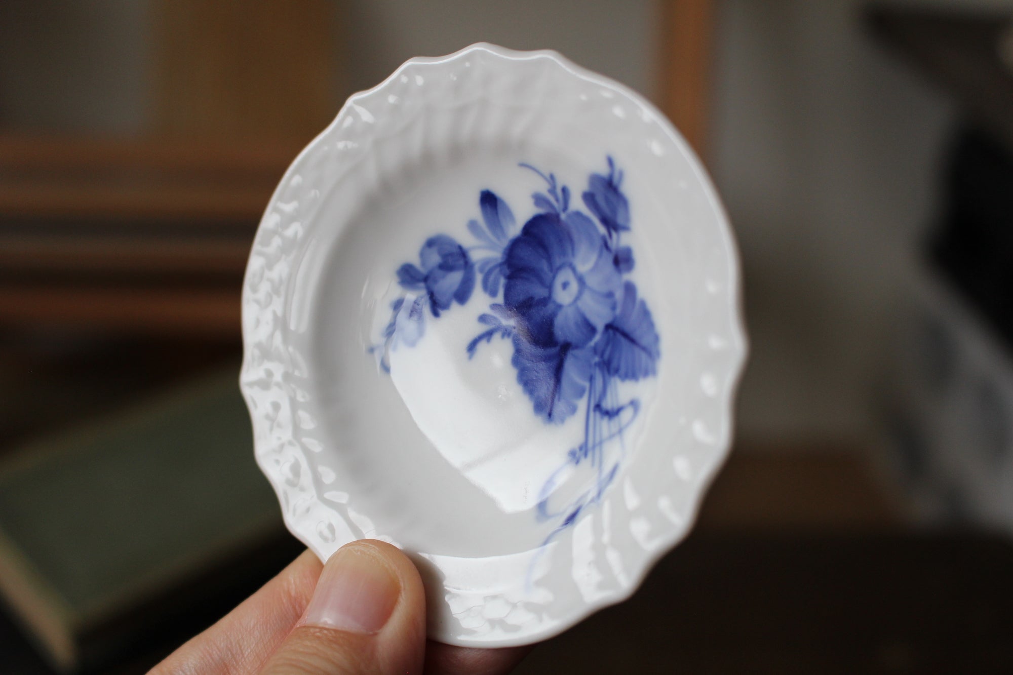 ロイヤルコペンハーゲン/ブルーフラワー/カーブ 豆皿・バターパッド7.2