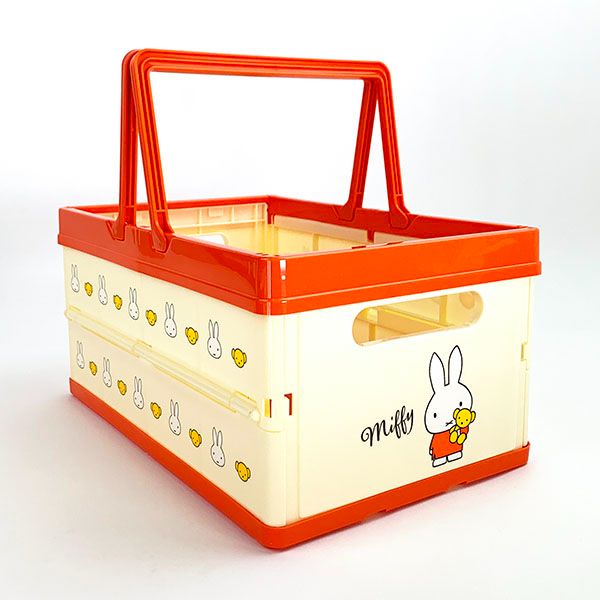 ミッフィー 折りたたみ収納ボックス 折りたたみバスケット 筆記体ロゴ