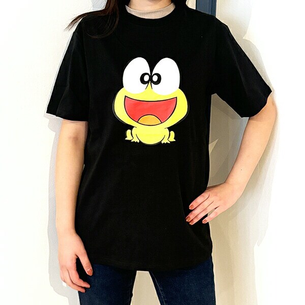 ど根性ガエル ピョン吉ごきげん Tシャツ(ブラック) LLサイズ アパレル