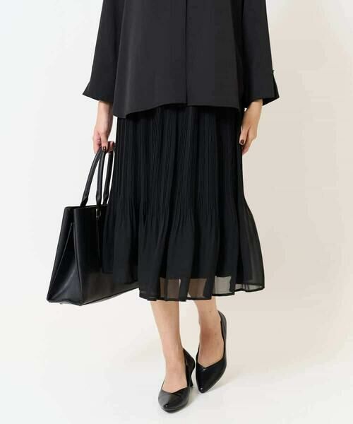洗える】シフォンプリーツスカート （ミニ・ひざ丈スカート）｜a.v.v