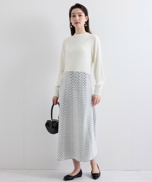 セール】 【新色追加】ジャガードニットフレアワンピース≪手洗い可能