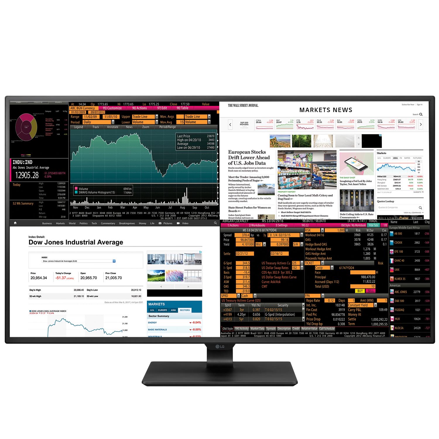 LGエレ、“4画面分割表示”にも対応した42.5型4K液晶ディスプレイ