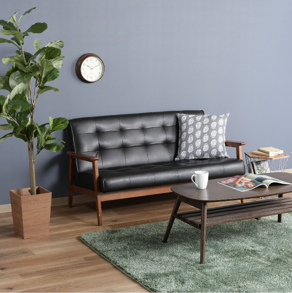 36％OFF】【送料無料】バイキャストPUレザーソファ 2人掛け|インテリア