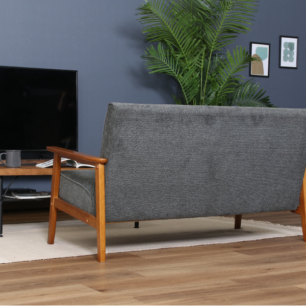 30％OFF】【送料無料】厚手ファブリックコンパクトソファ 2人掛け