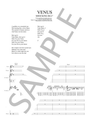 楽譜】VENUS / バンドスコア TAB譜 / ショッキング・ブルー (バンド