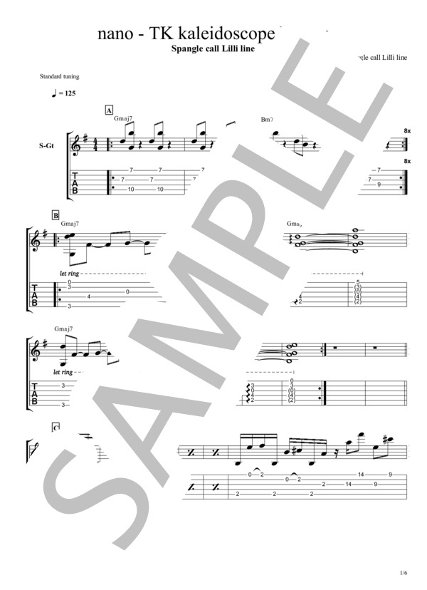 楽譜】nano - TK kaleidoscope Remix / Spangle call Lilli line