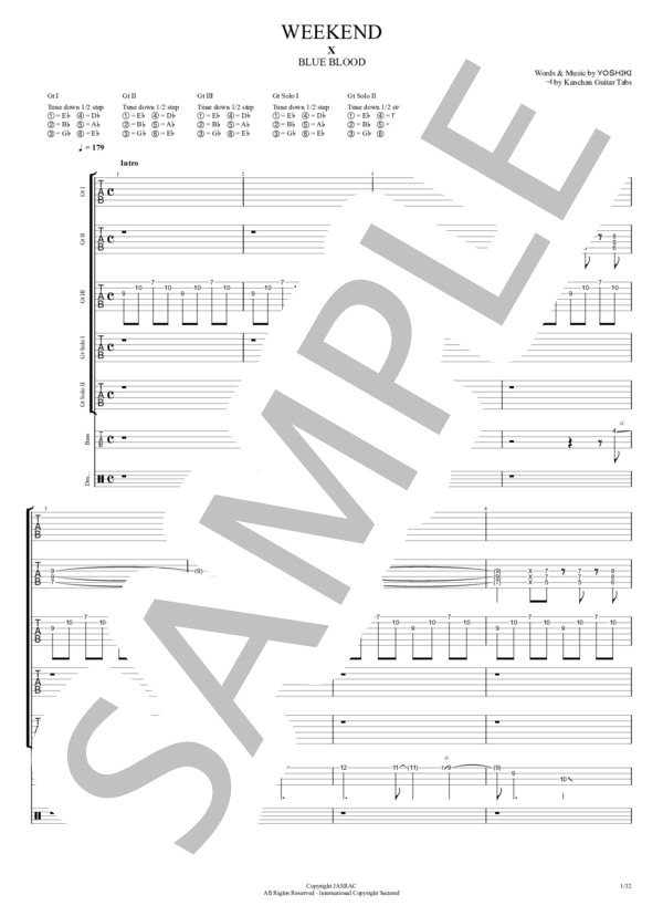 楽譜】WEEKEND / X JAPAN (バンドスコア / 中級) - Piascore 楽譜ストア