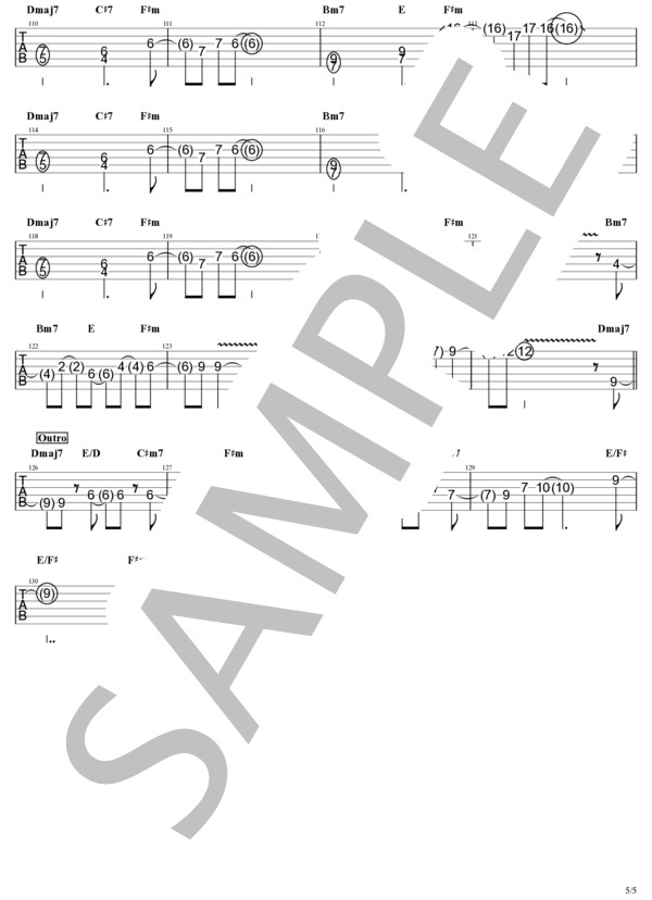 楽譜】 ブルーバード TAB譜＆コード / いきものがかり (エレキギター