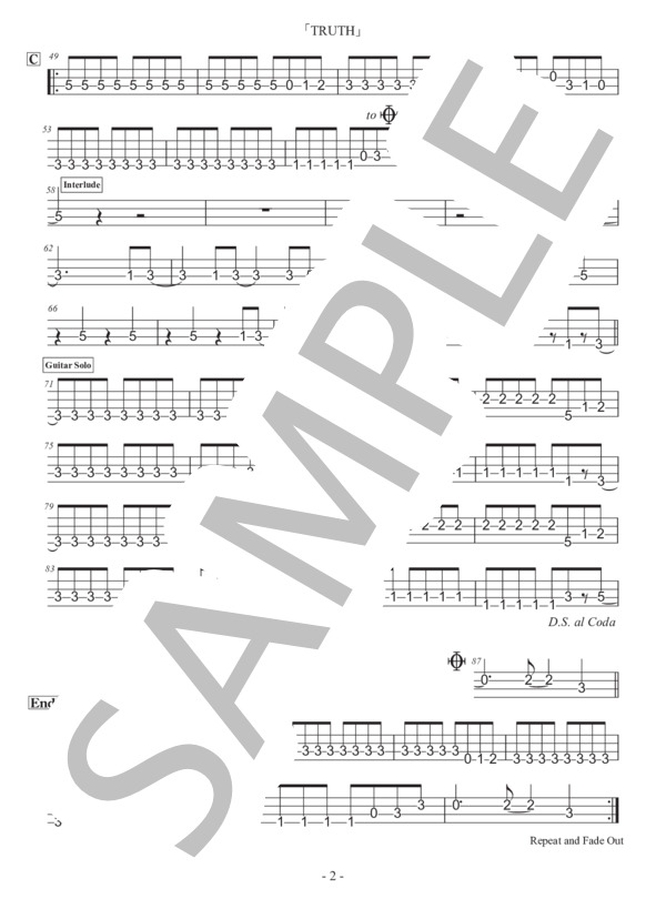 楽譜】TRUTH / T-SQUARE (エレキベース / 初級) - Piascore 楽譜ストア