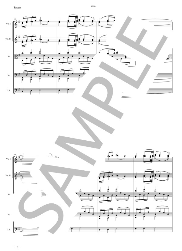 楽譜】aqua / 坂本 龍一 (アンサンブル弦楽 / 初〜中級) - Piascore