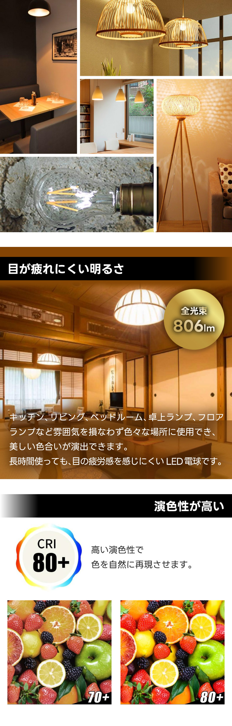 楽天市場】【抽選で最大P全額還元】LED電球 6個セット E26口金 60W形