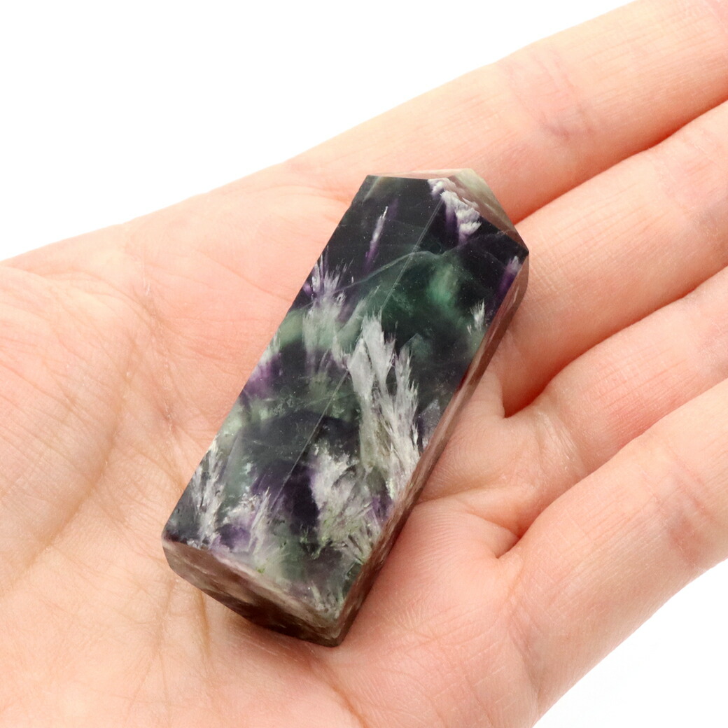 楽天市場】エンジェルフェザー フローライト 六角柱 約4-5cm 1本