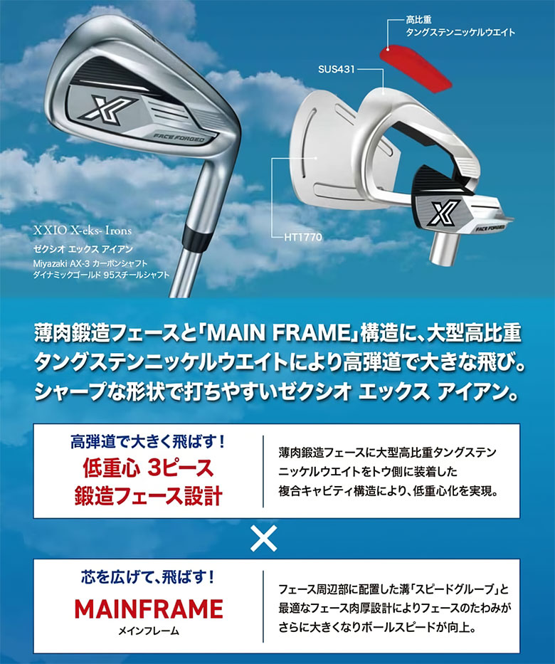 楽天市場】ダンロップ ゼクシオ X-eks アイアンセット 5本組(6-P