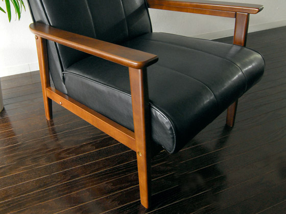 1人掛けソファ レザー ミッドセンチュリーソファ Geum | 家具