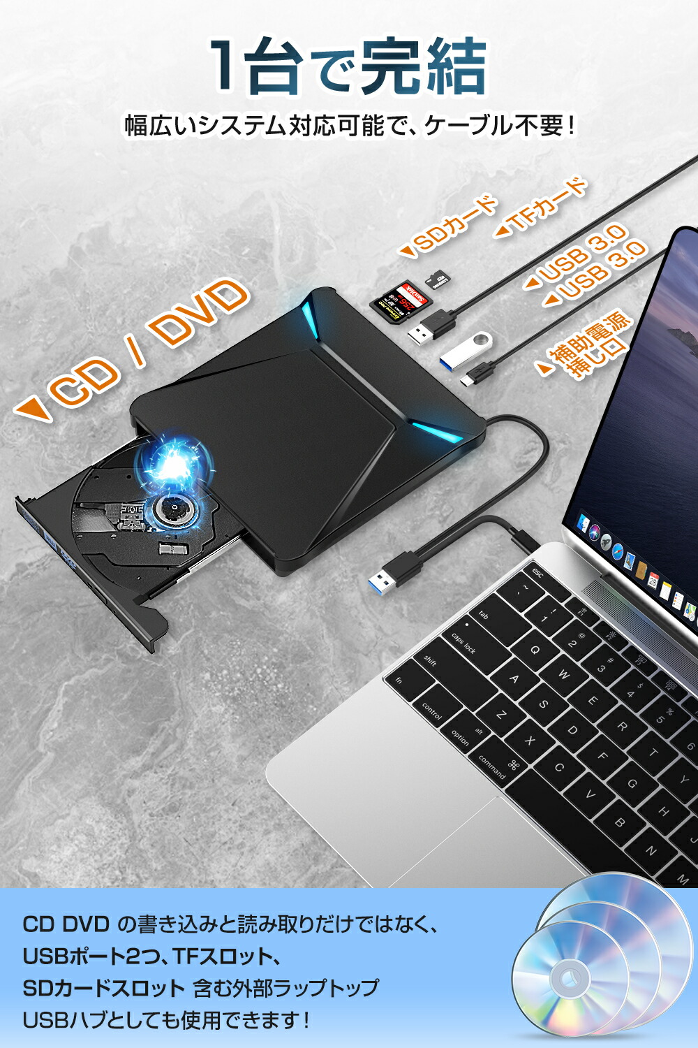 楽天市場】【最大P47倍＆クーポン⇒3,290円】 DVDドライブ 外付け 外