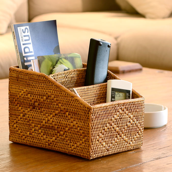 楽天市場】アタで編まれた収納ケース 間仕切り4分割 Cタイプ ペン立て