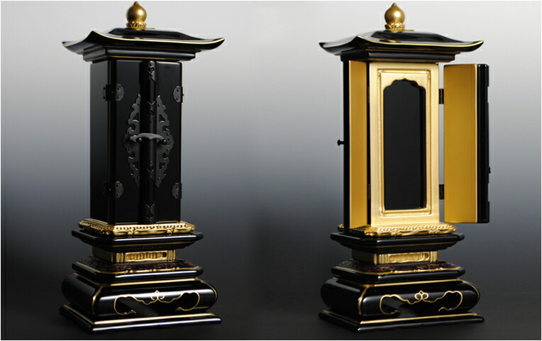 繰出位牌【黒面粉本金仕様 利休回出位牌：4.5寸】送料無料 - 仏壇仏具