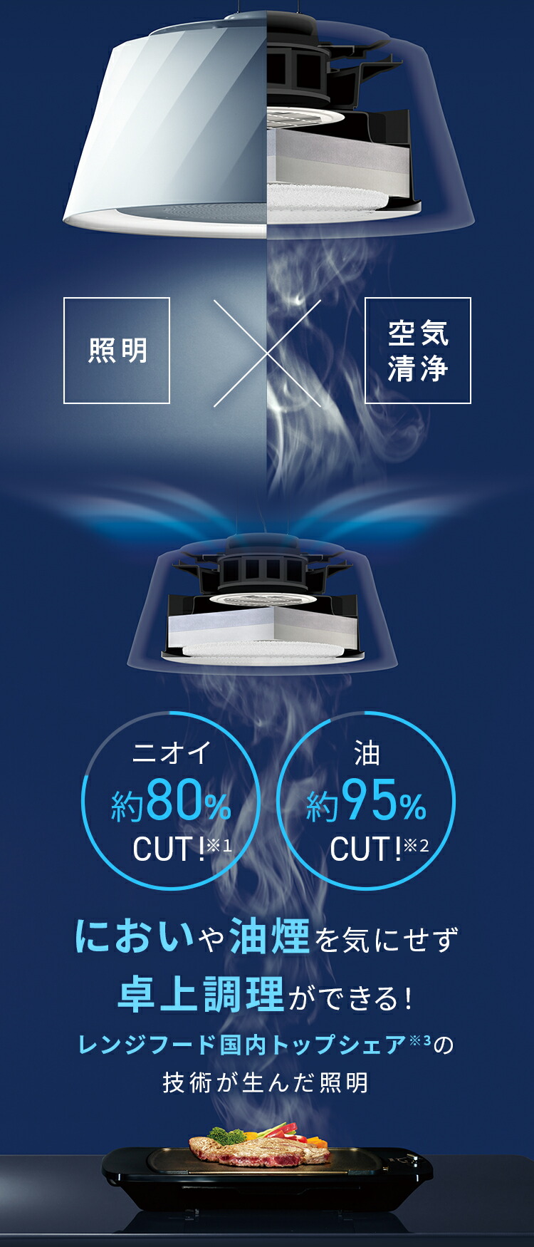 楽天市場】【富士工業公式】 空気清浄機 & 照明 クーキレイ フレア形状