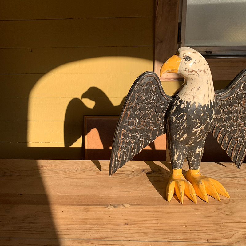 楽天市場】ウッドカービング イーグル (スプレッドウイング)【木彫り