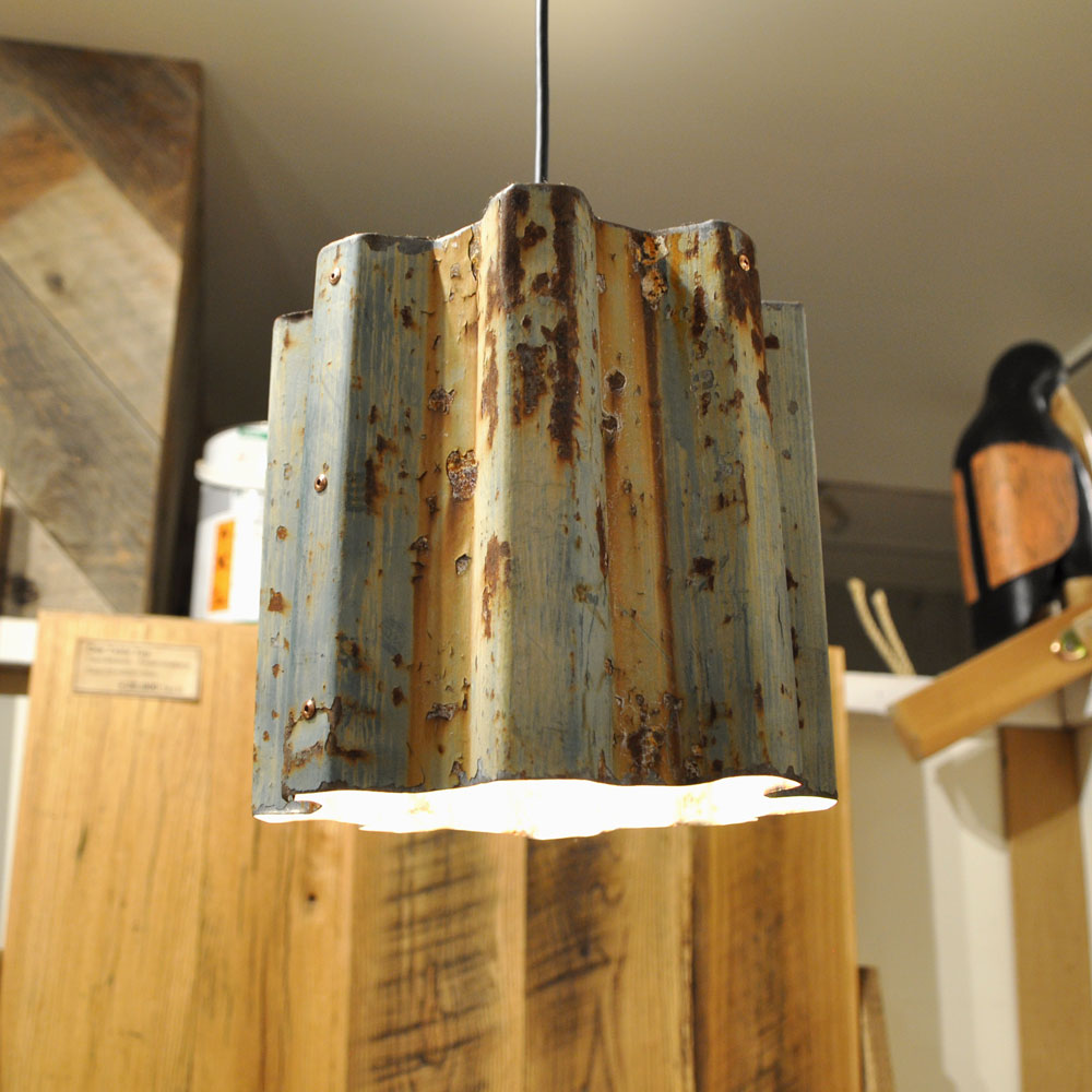 楽天市場】ブリキ ペンダントライト 130 (角波) (ペイント) #E