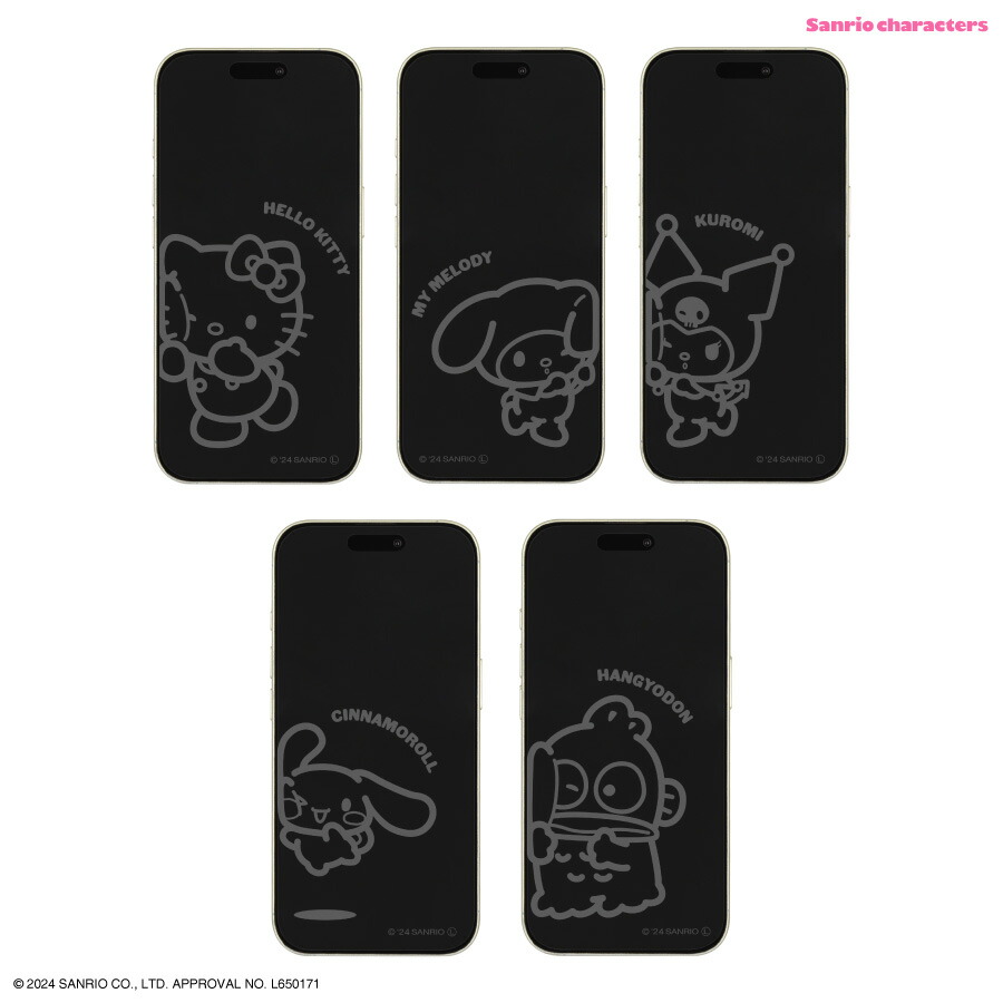 サンリオキャラクターズ iPhone 16 Pro 対応 ガラススクリーン