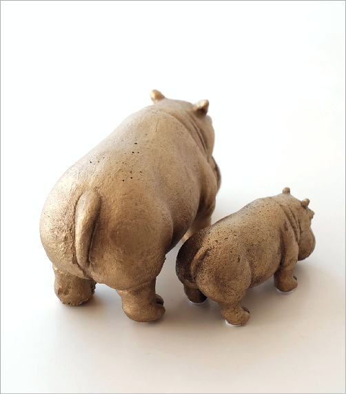 楽天市場】カバ 置物 オブジェ おしゃれ エスニック ゴールド