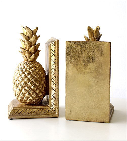 楽天市場】ブックエンド パイナップル おしゃれ 本立て ブックスタンド