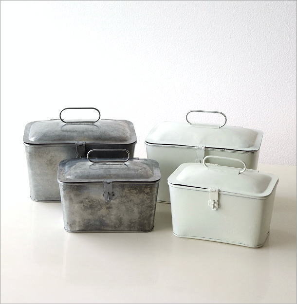 楽天市場】小物入れ ブリキ ふた付き ボックス 2個セット アンティーク