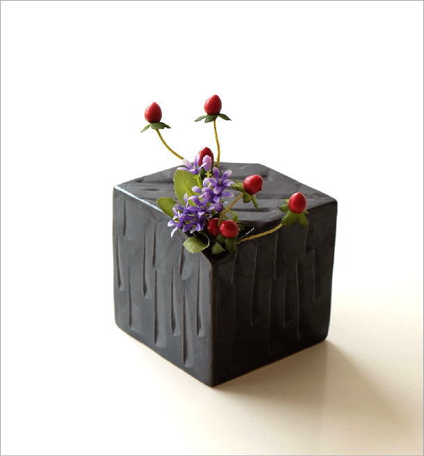 楽天市場】花瓶 陶器 おしゃれ 和風 一輪挿し 瀬戸焼 日本製 四角 枝物