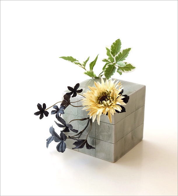 楽天市場】花瓶 陶器 おしゃれ 和風 一輪挿し 瀬戸焼 日本製 四角 枝物