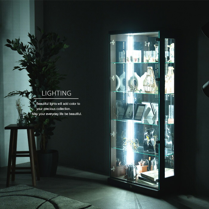 楽天市場】コレクションケース 70 ハイタイプ 棚 4段 鍵付き