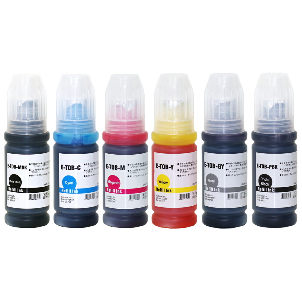 トビバコ TOB-6CL エプソン 互換インクボトル 6色セット 互換インク