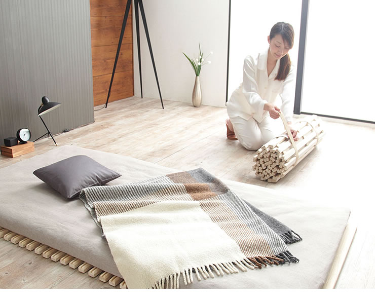 みやび格子」すのこベッド シングル ロールタイプ その他ベッド関連