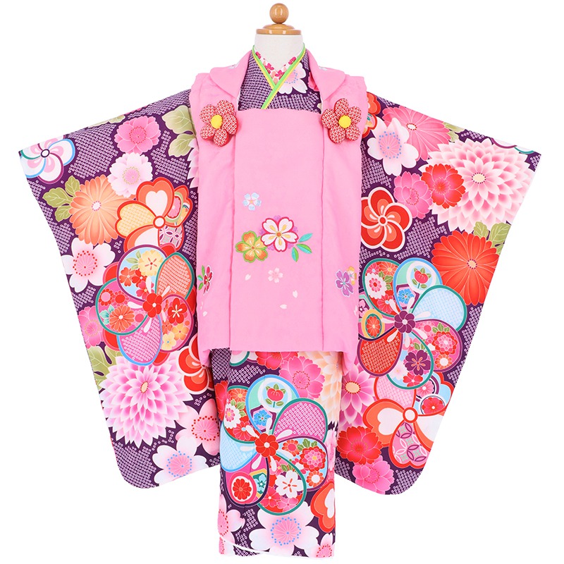 楽天市場】【レンタル】[七五三 着物 3歳 女の子] 三歳 「K055 ピンク
