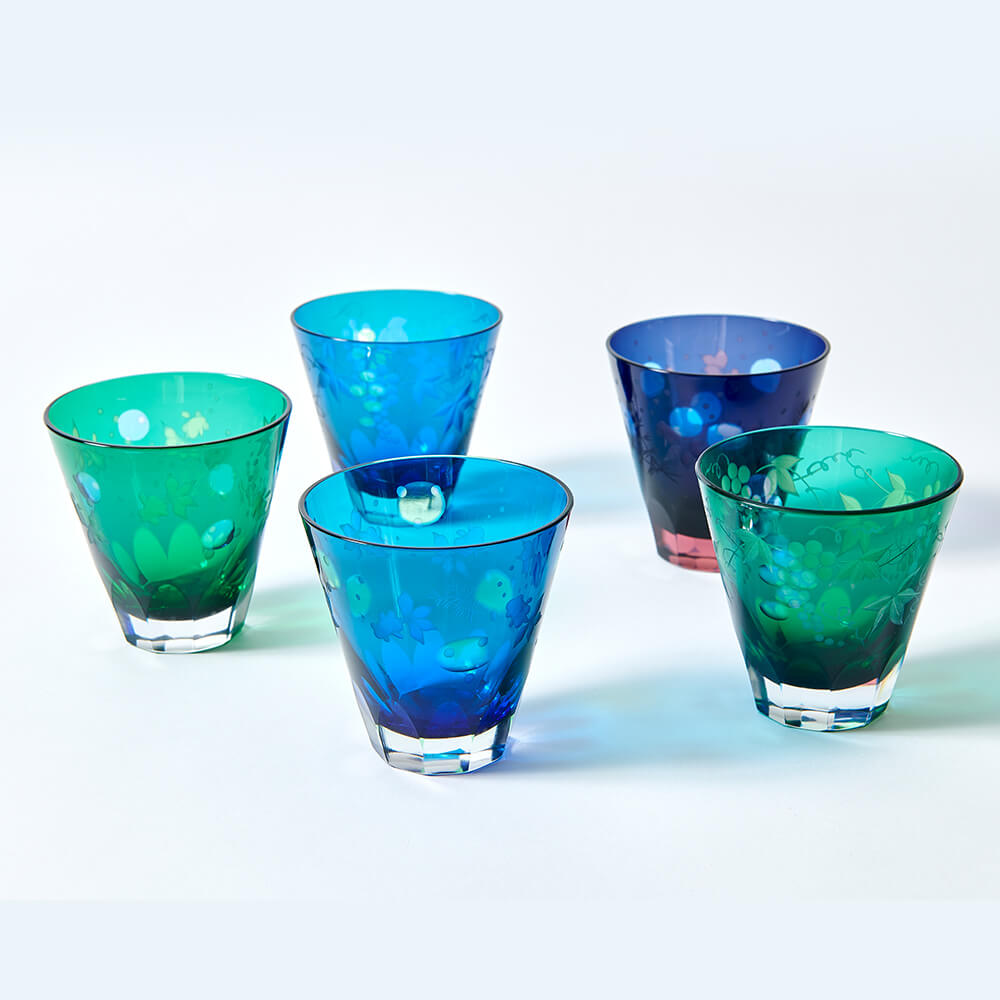 楽天市場】江戸硝子 色被せ硝子 ガラス食器 ロックグラス 桐箱入り