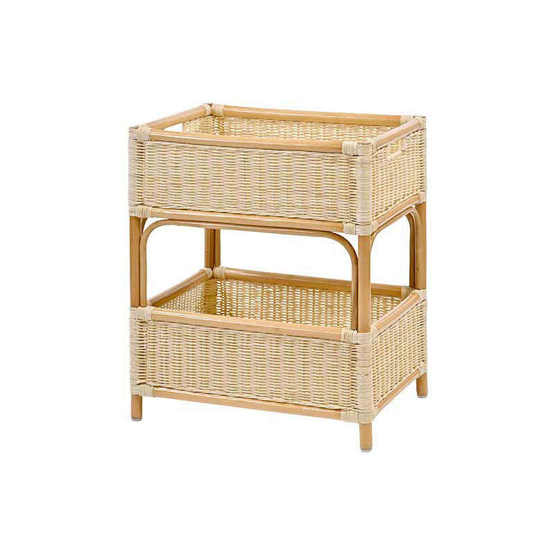 楽天市場】アジアン家具 ラタン 2段ランドリーラック チェスト