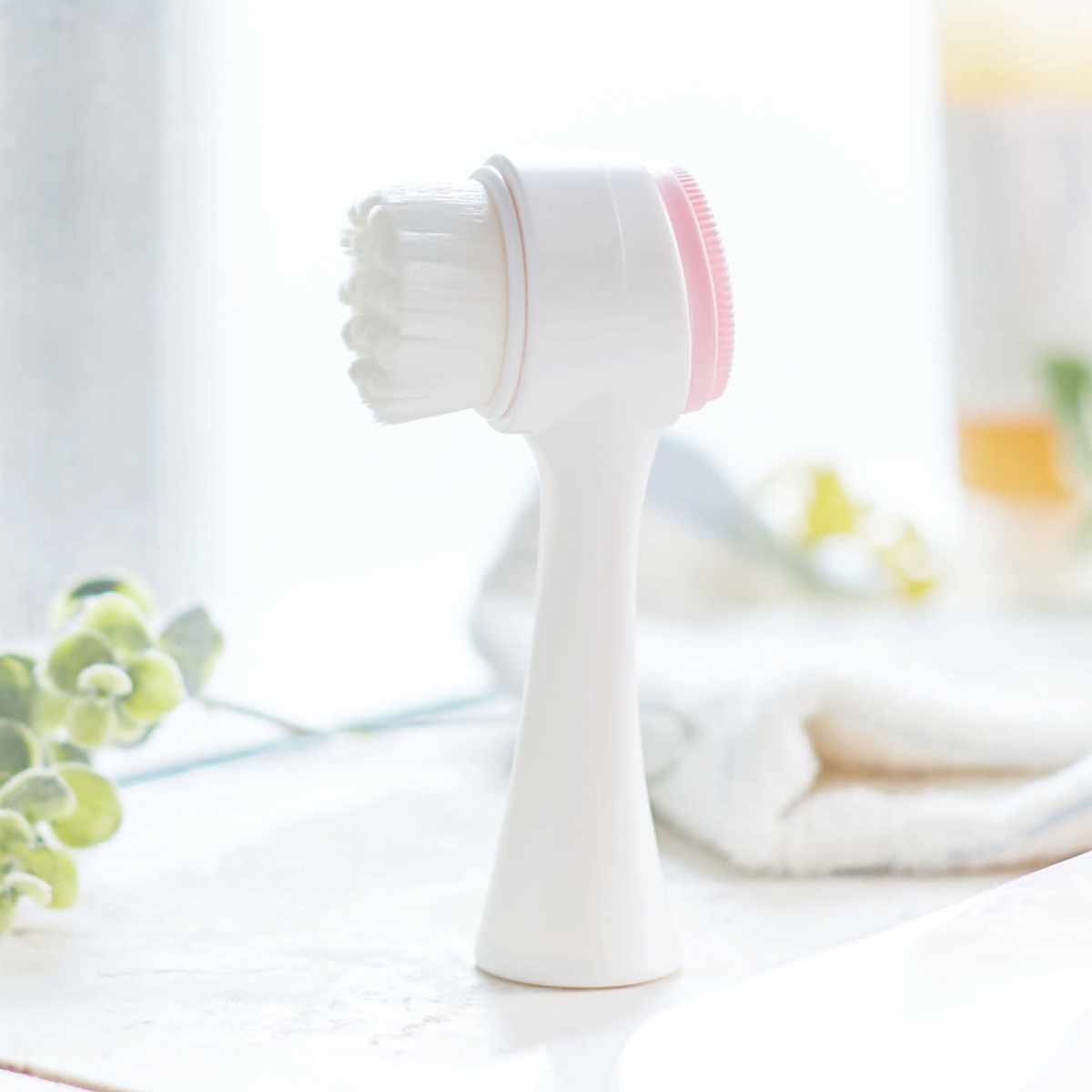 楽天市場】洗顔ブラシ 透明肌 ダブル洗顔ブラシ （ 2way 洗顔 ブラシ