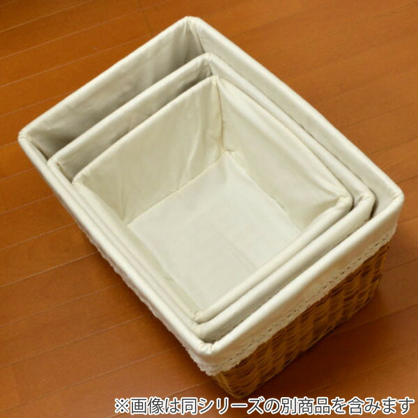 楽天市場】収納バスケット 天然素材 レース Mサイズ 3個セット （ 幅42