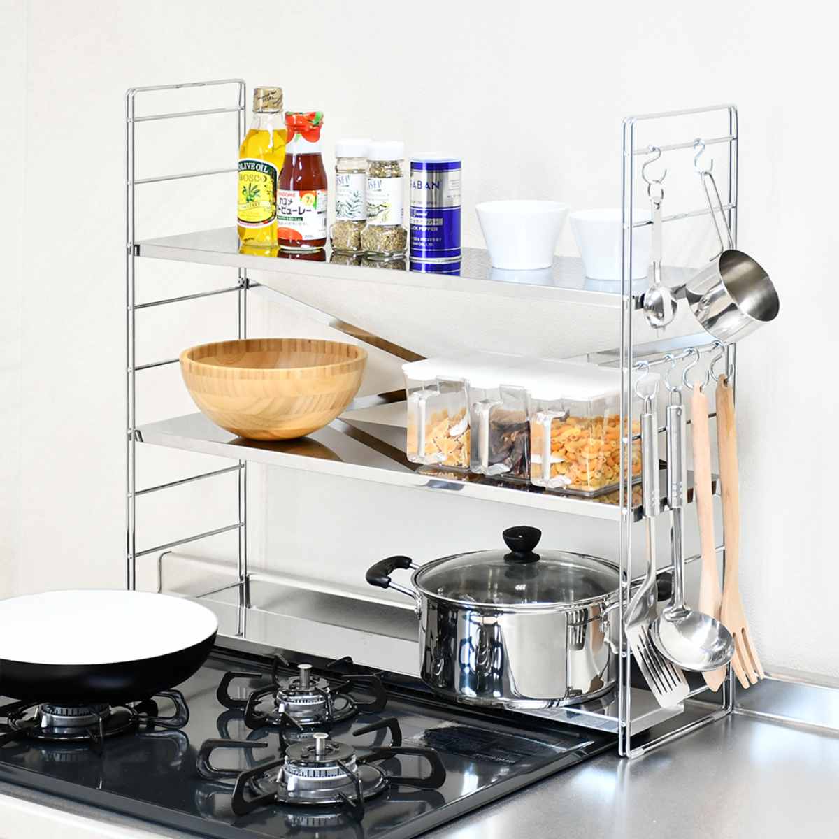 楽天市場】コンロ奥ラック コンロ奥多機能ラック 幅65cm 3段