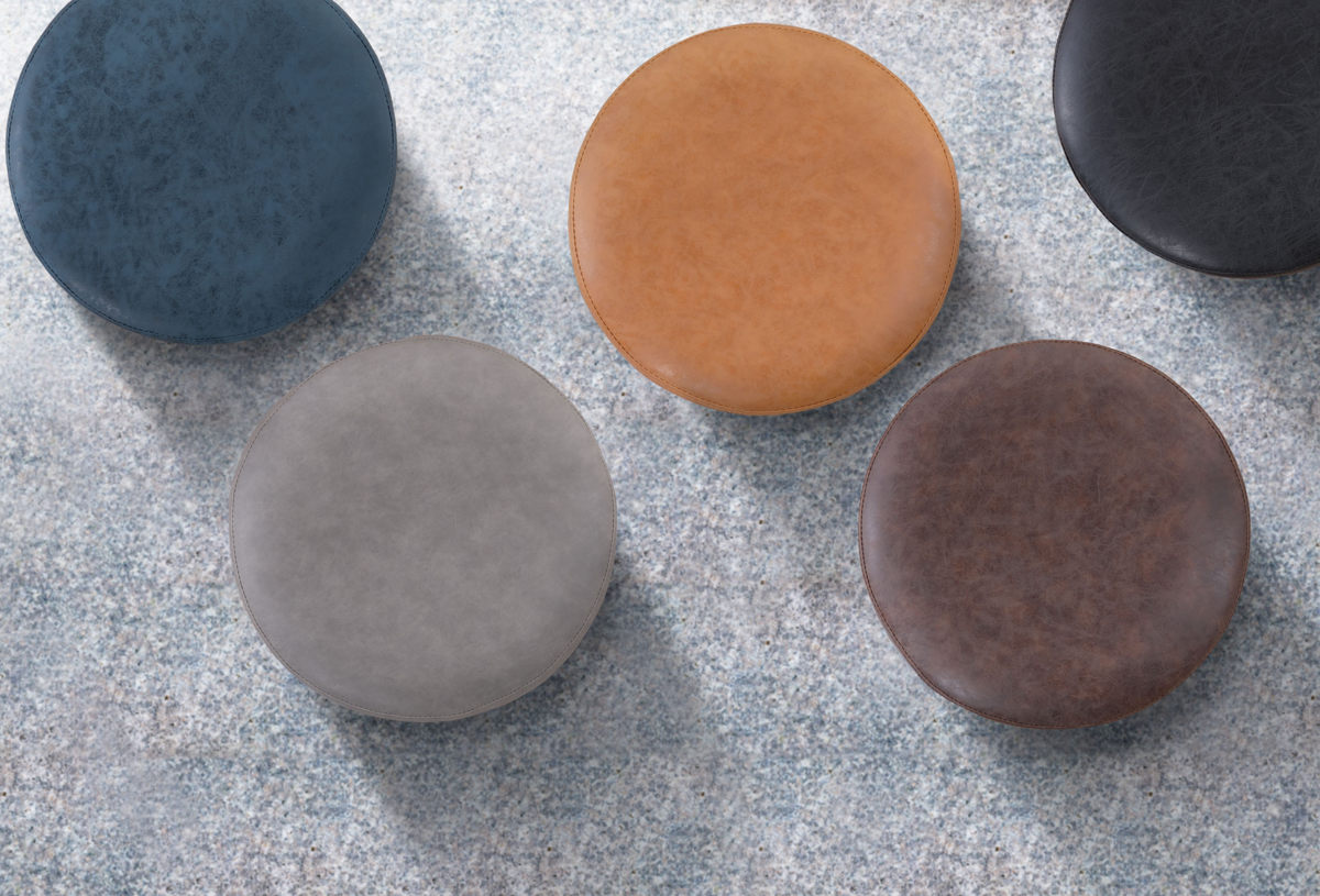 楽天市場】スツール 高さ40cm 丸椅子 回転式 ソフトレザー （ レザー調