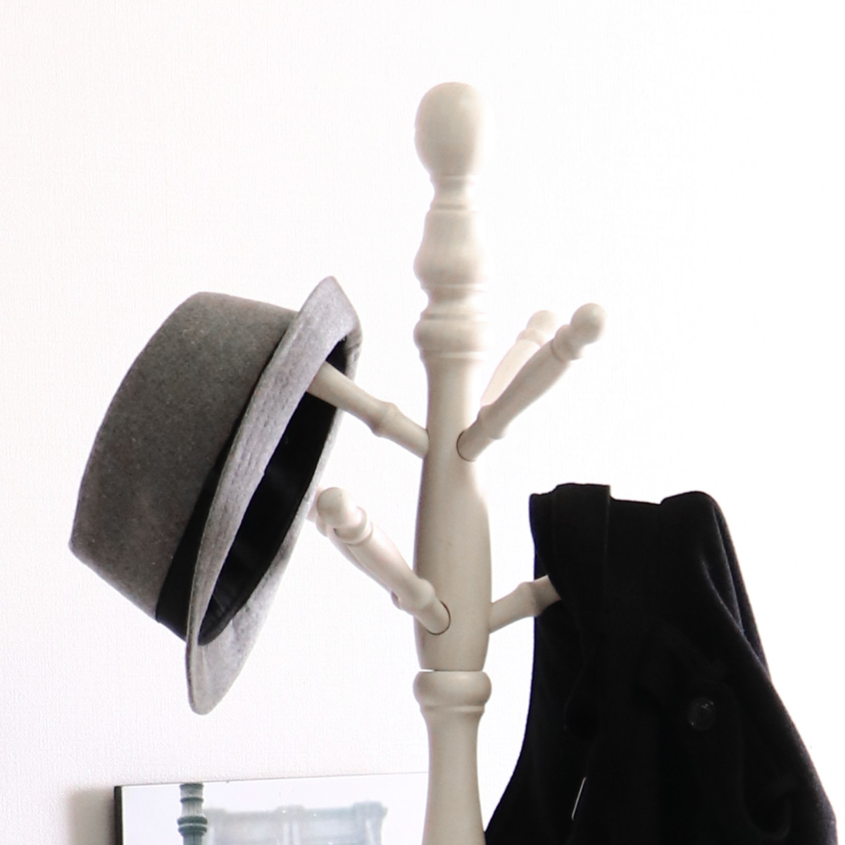 楽天市場】ポールハンガー 木製 アンティークコートハンガー 回転式