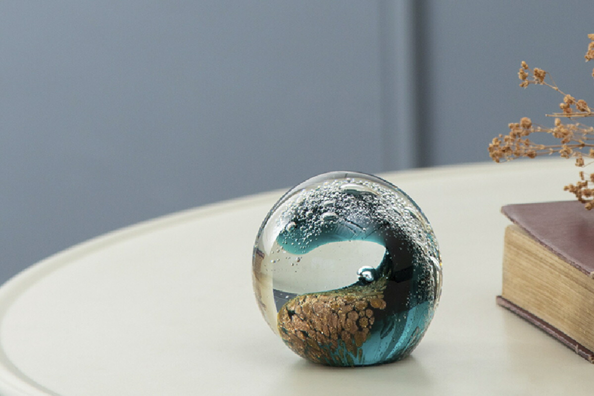 GlassTripオブジェ ガラス手作り海岸をイメージ GlassTripオブジェ