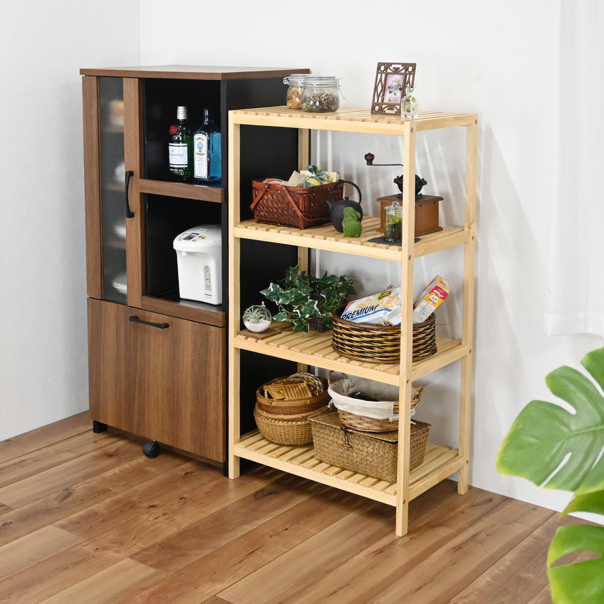 楽天市場】ウッドラック 4段 天然木 すのこラック 幅60cm （ ラック