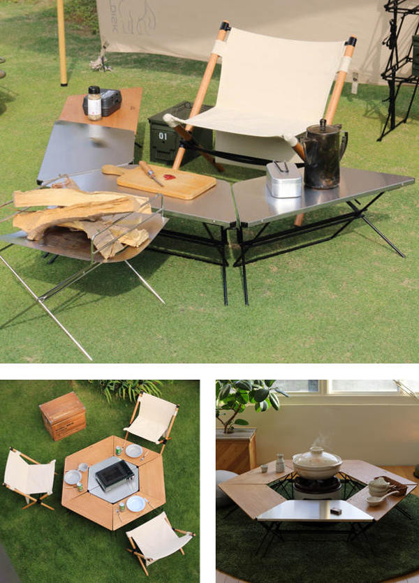 楽天市場】アウトドア テーブル ステンレストップ 1台 アーチテーブル