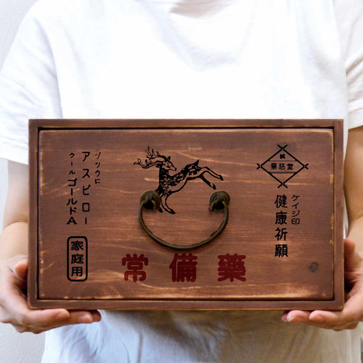楽天市場】レトロ薬箱 シカ 木製 （ 薬箱 くすり箱 薬入れ 収納ケース