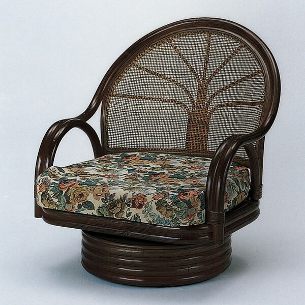 楽天市場】ラタンチェア 回転座椅子 クッション付 座面高26cm （ 送料