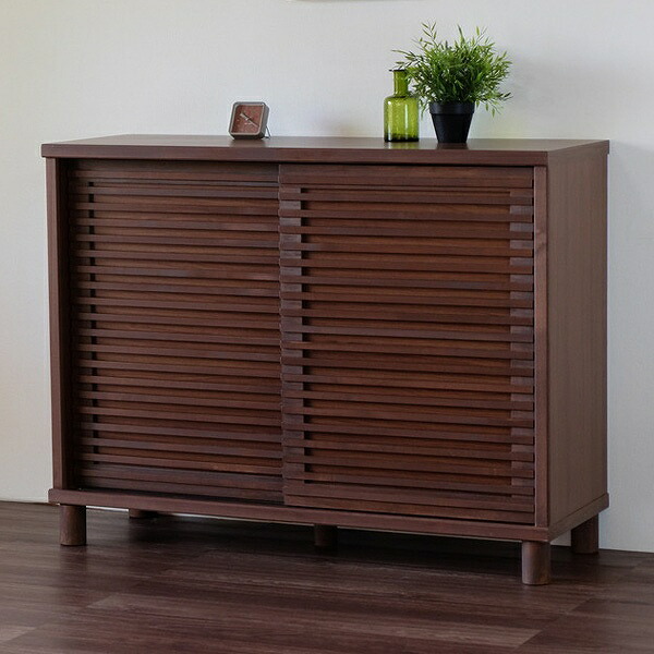 楽天市場】下駄箱 幅116.5cm ルーバー ROSY 完成品 （ 送料無料 靴箱